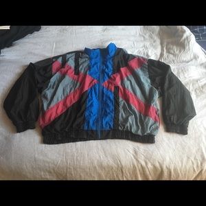 Retro multicolor windbreaker zip up jacket retro